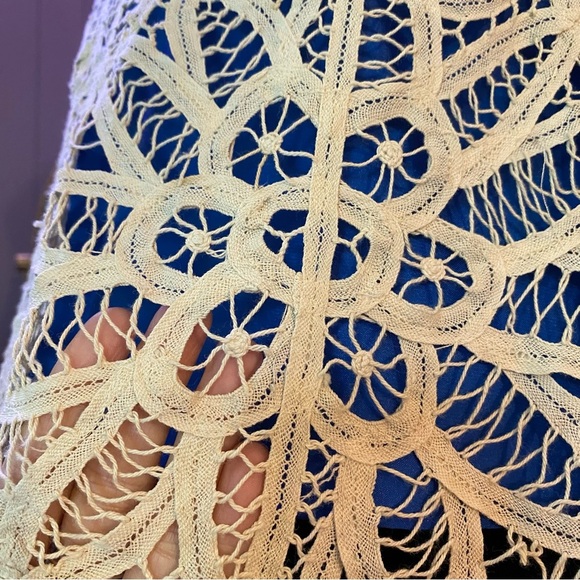 Vtg Y2K Betsey Johnson Black Label Ivory Lace Overlay Romantic Cottagecore Top - Picture 8 of 10